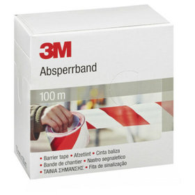 3M™ - Absperrband rot/weiß, nicht klebend, 70mm x 100m