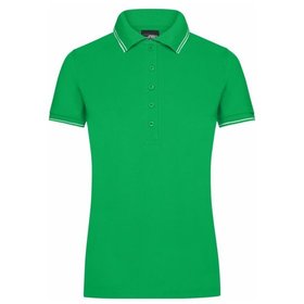 James & Nicholson - Damen Elastic Poloshirt JN985, farn-grün/weiß, Größe S