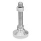 Ganter Norm® - 343.6-25-M8-50-KS Gelenkfüße, Fuß / Verstellspindel Edelstahl