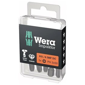 Wera® - Bit Impaktor 1/4" DIN 3126 E6,3 PH3 x 50mm 5er Pack