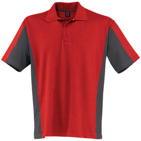 Kübler - Polo Shirt 5019 mittel-rot/anthrazit, Größe XS