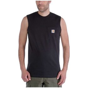 carhartt® - Herren T-Shirt WORKWEAR POCKET SLEEVELESS T-SHIRT, schwarz, Größe XS
