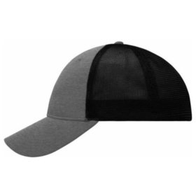 James & Nicholson - Elastic Mesh Cap MB6215, dunkelgrau-melange/schwarz, Größe L/XL