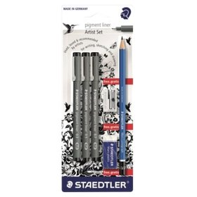 STAEDTLER® - Fineliner pigment liner 308 SBK3P schwarz 3er-Pack