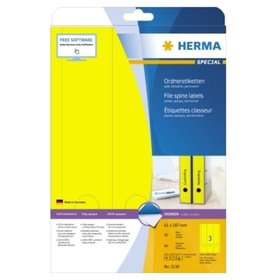 HERMA - Etikett 61x297mm Ordner A4 gelb lang 60Et 20Bl 3Et Bl SuperPrint