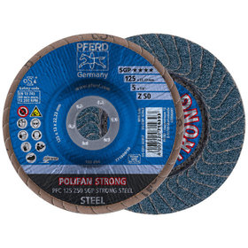 PFERD - POLIFAN STRONG Fächerscheibe PFC 125x22,23mm konisch Z50 Speziallinie SGP STEEL für Stahl