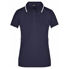 James & Nicholson - Damen Poloshirt Piqué JN934, navy-blau/weiß, Größe S