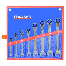 PROJAHN - GearTech Ratschenschlüssel-Satz umschaltbar in Rolltasche 8-teilig 8 - 19mm