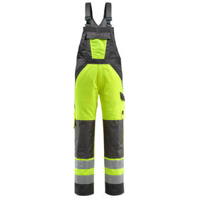 MASCOT® - Gosford Latzhose mit Knietaschen - SAFE LIGHT - hi-vis Gelb/Dunkelanthrazit, Gr. 76C46