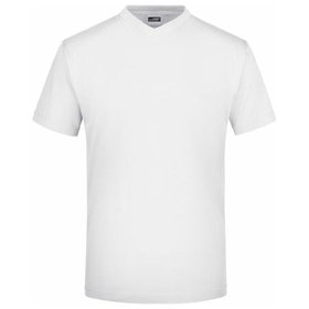 James & Nicholson - T-Shirt mit V-Ausschnitt JN003, weiß, Größe XL