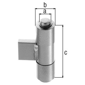 ALBERTS - Anschweißb.f.Metallpf.,z.Anschweißen,Abstand Kante-Rolle 25mm,Belast.max.100kg