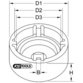 KSTOOLS® - 1/2" Lüfterlager-Nutmuttern-Schlüssel für Volvo mit 4 Zapfen, Innenzapfen Ø 54mm