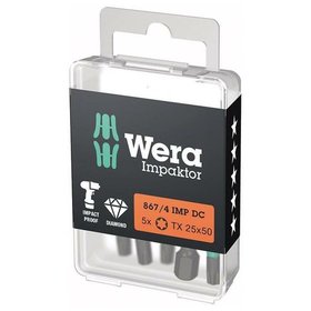 Wera® - Bit Impaktor 1/4" DIN 3126 E6,3 T25 x 50mm 5er Pack