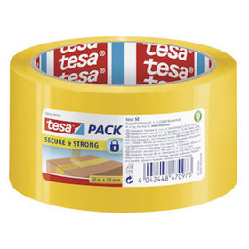 tesa® - Packband Secure & Strong, 50mm x 50m, 62µm, gelb, Aufdruck: open, 58643-00000