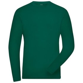 James & Nicholson - Herren Bio Workwear Langarm Stretch-Shirt JN1804, dunkelgrün, Größe XXL
