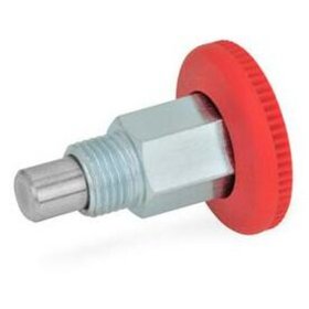 Ganter Norm® - 822.1-4-B-ST-RT Miniraster, Rastmechanik offen, mit rotem Knopf
