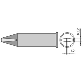 Weller® - Lötspitze Typ XHT Meißelform, XHT C/3,2 x 1,2mm, gerade
