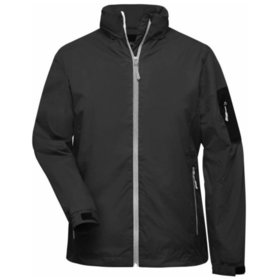 James & Nicholson - Damen Wind Breaker JN1040, schwarz/silber, Größe S