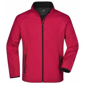 James & Nicholson - Herren Raglan Softshelljacke JN1130, rot/schwarz, Größe XXL