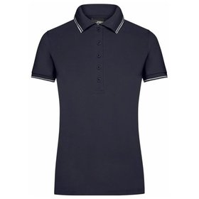 James & Nicholson - Damen Elastic Poloshirt JN985, navy-blau/weiß, Größe M