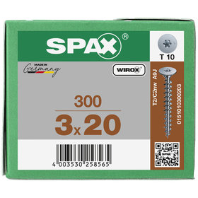 SPAX® - Rückwandschraube WIROXblk Vollgewinde T10, ø3 x 20mm