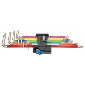 Wera® - 3967/9 TX SXL Multicolour HF Stainless 1 Winkelschlüsselsatz mit Haltefunktion, Edelstahl, 9-teilig