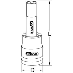 KSTOOLS® - 3/4" Torx-E-Kraft-Stecknuss, lang, E22