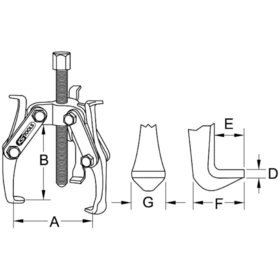 KSTOOLS® - Universal-Abzieher 3-armig, 40-220mm