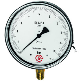 RIEGLER® - Feinmessmanometer, G 1/2" radial unten, 0-16,0 bar, Ø 160