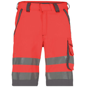 Dassy® - Lucca Warnschutz-Shorts, neonrot/zementgrau, Schrittlänge Standard, Größe 42