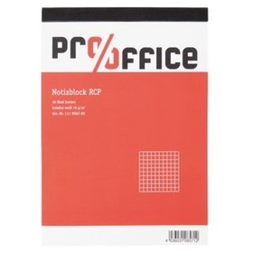 Pro/office - Notizblock, A5, 60g/m², recycling grau, kariert, 50 Blatt
