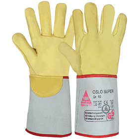 Hase Safety Gloves - Schweißerhandschuh Oslo-Super, Kat. II, grau, Größe 10