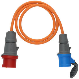 brennenstuhl® - Camping-/Maritim Adapterkabel IP44 1,5m orange H07RN-F 3G2,5 CEE-Stecker 400V/16A, CEE-Kupplung 230V/16A