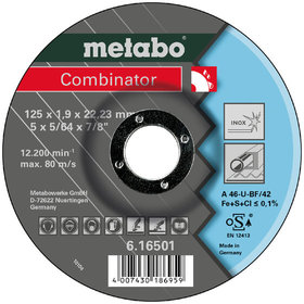 metabo® - Combinator 125x1,9x22,23 mm, Inox, Trenn- u. Schruppscheibe, gekröpfte Ausführung (616501000)