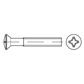 Linsensenkschraube mit Kreuzschlitz PH DIN 966 Stahl 4.8 galv.verz. M3 x 8mm KP