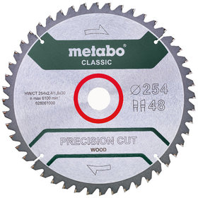 metabo® - Sägeblatt "precision cut wood - classic", 254x2,4/1,8x30, Z48 WZ 5°neg. (628061000)