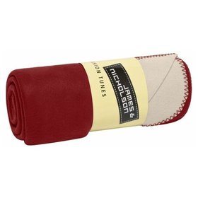 James & Nicholson - Microfleece Bonding Decke JN952, bordeaux-rot/creme