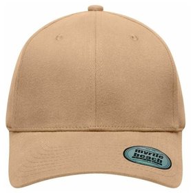 James & Nicholson - 6 Panel Cap Elastic Fit MB6206, beige, Größe S/M