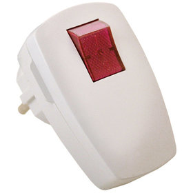 as® Schwabe - Schutzkontakt-Winkelstecker, weiß mit beleuchtetem Schalter, 2pol, max. 1,5mm², 230V/16A,IP20