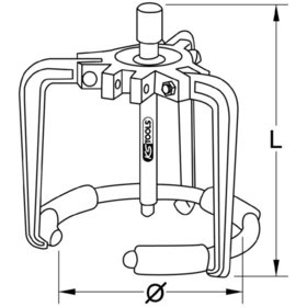 KSTOOLS® - Universal-Lenkrad-Abzieher 3-armig, Ø 160mm