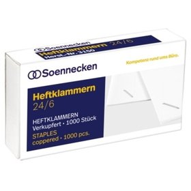 Soennecken - Heftklammern 3150 24/6 verkupfert 1.000er-Pack