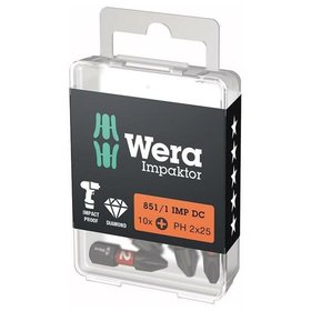 Wera® - Bit Impaktor 1/4" DIN 3126 C6,3 PH2 x 25mm 10er Pack