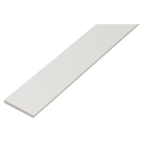 Alberts - Flachstange, PVC weiß, LxBxS 1000 x 20 x 2 mm
