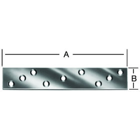 Vormann - Verbindungsblech Stahl verzinkt, 170 x 30mm, versenkte Löcher