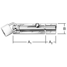 Vormann - Türschlossriegel,mit Schlaufe,abschließbar,gerade,130x43,5, silber