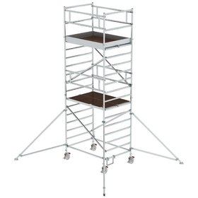 MUNK Günzburger Steigtechnik - Rollgerüst 1,35 x 1,80 m mit Ausleger & Doppel-Plattform Plattformhöhe 4,35 m