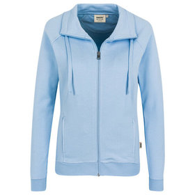 HAKRO - Damen Sweatjacke College 406, eisblau, Größe S