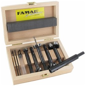 FAMAG® - Bormax 2.0 prima Staketenbohrersatz 6-teilig WS D=15,20,25,30,35mm im Holzkasten mit Bohrverlängerung 1639.001