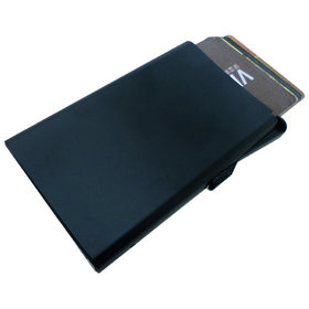 BASI - Kartenetui / Kreditkartenhülle, Schutz vor Diebstahl, mit NFC-Schutz- für 6-7 Karten, gravurfähig, Farbe: Schwarz