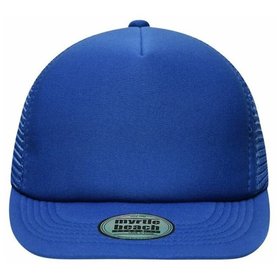 James & Nicholson - 5 Panel Flat Cap Soft Mesh MB6211, königs-blau, Einheitsgröße